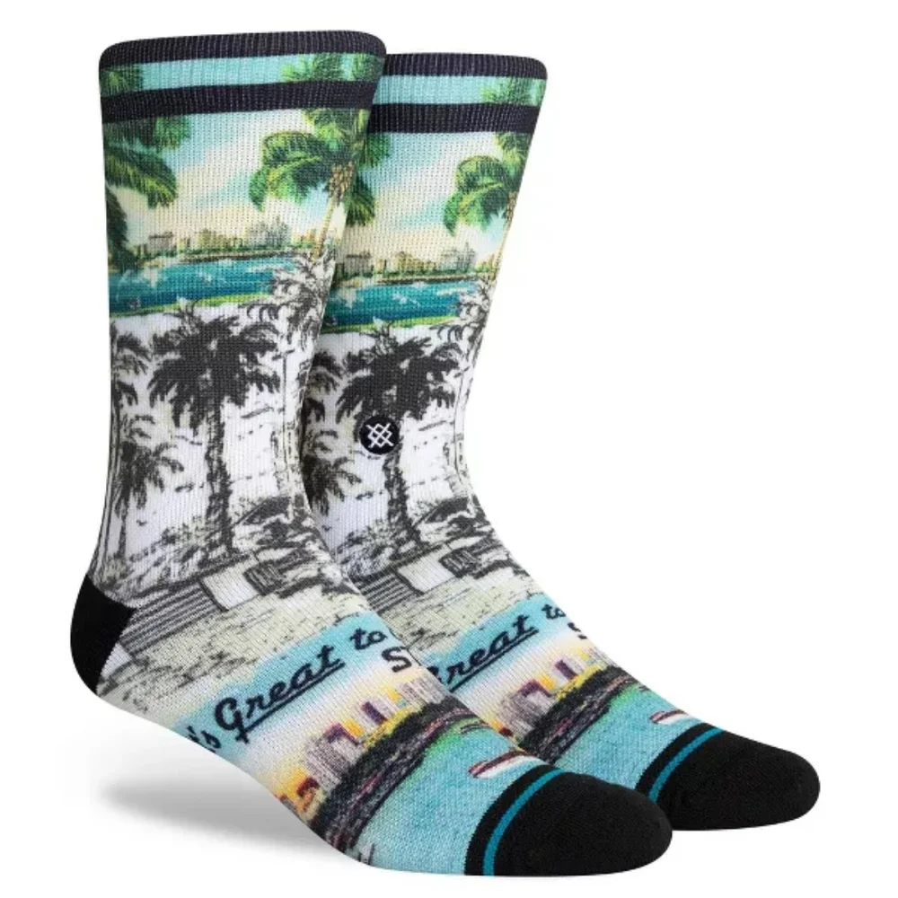 NWT STANCE x WADE Striped Greetings Crew Socks Mens Large - Picture 2 of 2
